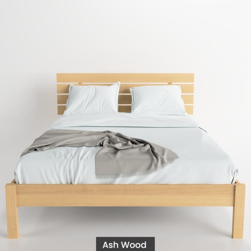 Massif solid wood bed ash-Titus-2